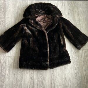 Vintage Grandella Black and Brown Faux Fur‎